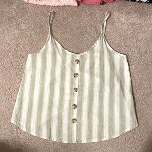 SHEIN Green and White Camisole